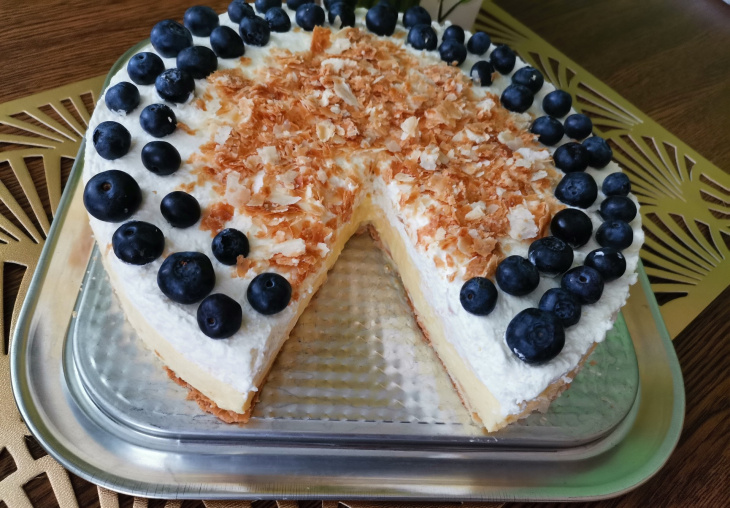 Krémešová torta s ovocím (fotorecept) 