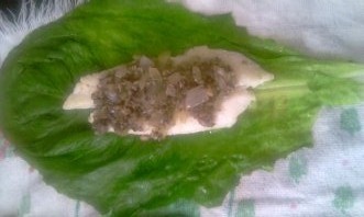 Rybie filé s hríbikami obalené v hlávkovom šaláte a lístkovom ceste (fotorecept) - obrázok 4