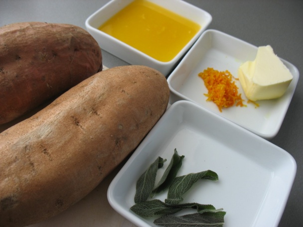 Zemiakovo-pomarančové  pyré  so šalviovým maslom (fotorecept) - obrázok 1