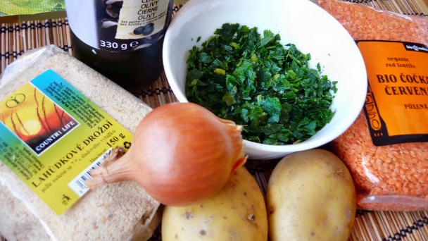 Fašírky z červenej šošovice s čiernymi olivami (fotorecept) - obrázok 1