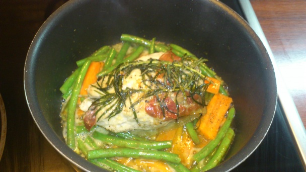 Plnené kuracie prsia v slaninke s mladou fazuľkou - obrázok 2