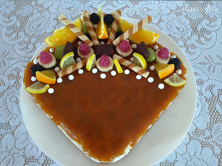 Banánová pudingová torta s pomarančovo-karamelovým želé (fotorecept)