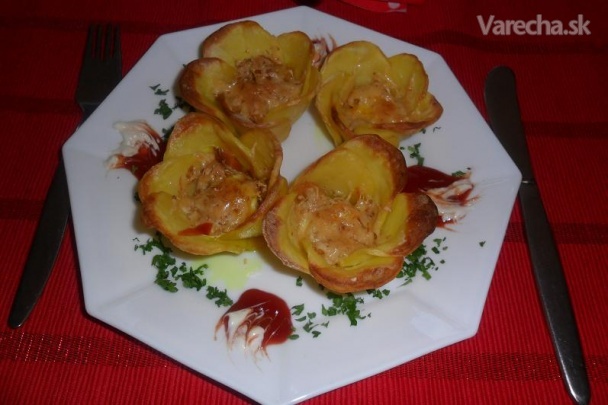 Pečené plnené zemiaky ako kvetinka (fotorecept)
