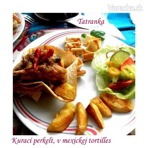 Kurací perkelt v mexickej tortille (fotorecept)