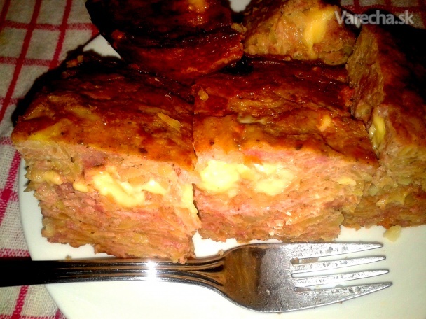 Haruľa s mäsom a syrom (fotorecept)