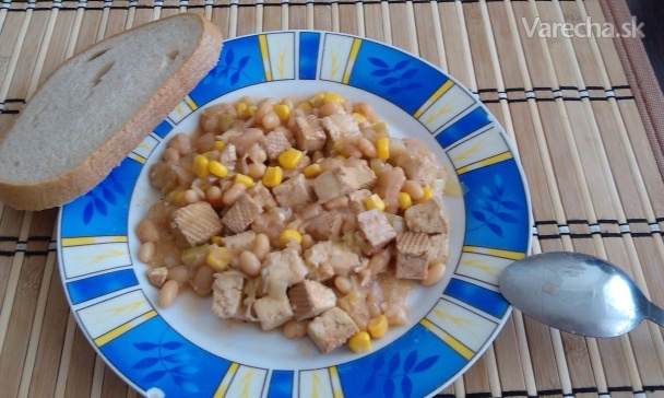 Tofu s pórom, kukuricou a fazuľou (fotorecept)