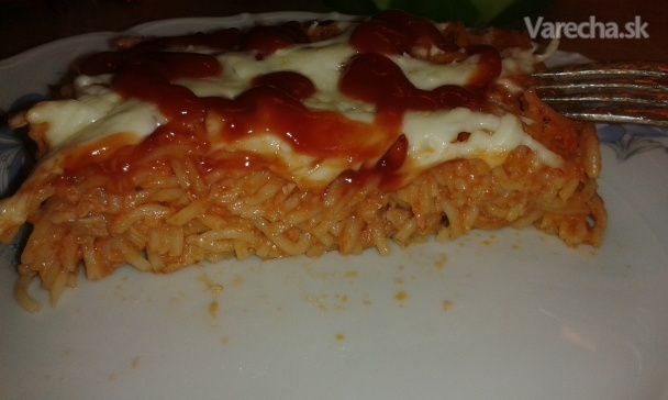Zapekané tuniakové špagetti s mozzarellou (fotorecept)