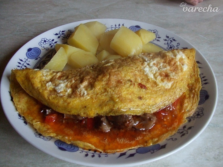 Omeleta s kuřecími játry (fotorecept)