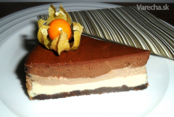Trojitý čokoládovo- tvarohový koláč (fotorecept)