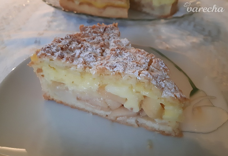 Jablkový koláč s vanilkovým krémom (fotorecept)