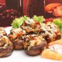 Šampiňóny so syrovo- baklažánovou plnkou