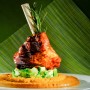 Kaša „lentil dahl“ k jahňaciemu lýtku na zelenine