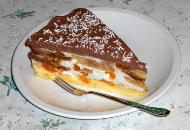 Tvarohovo-mandarínková tortička s piškótami