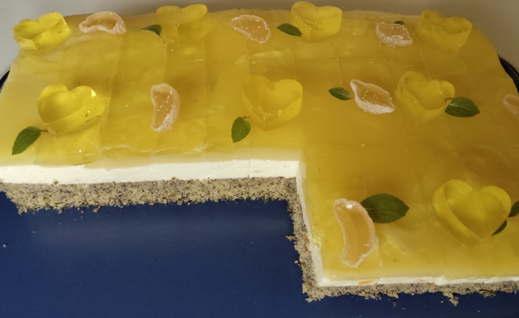 Makový zákusok s citrónovým pudingom (fotorecept)