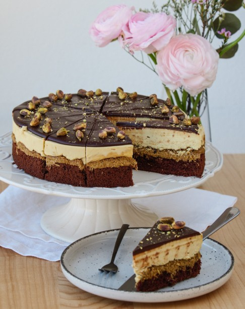 Torta v štýle dubajskej čokolády