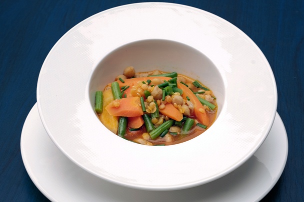 Zeleninová polievka s fazuľovými haluškami (fotorecept)