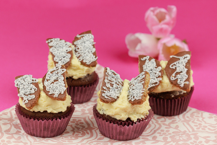 Cupcakes s mascarpone krémom a motýlikmi
