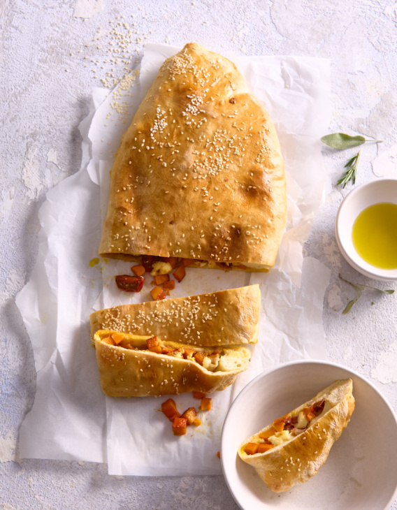 Pizza calzone s tekvicovou plnkou