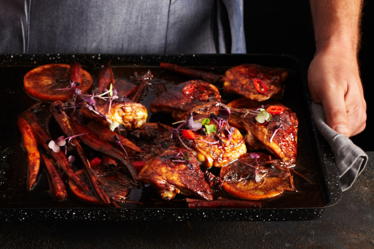 Kuracie stehná s pomarančovo–medovou zeleninou