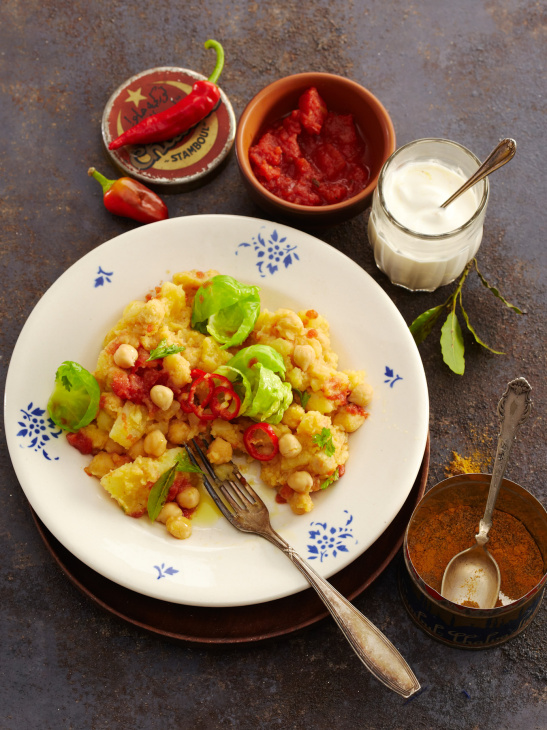 Pikantné pučené zemiaky s cícerom