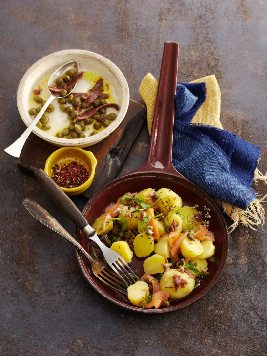 Zemiaky s údeným lososom