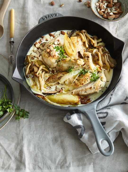 Krémové kuracie prsia s hubami a smotanou