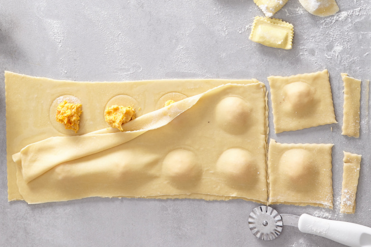Ravioli plnené pečenou tekvicou s ricottou