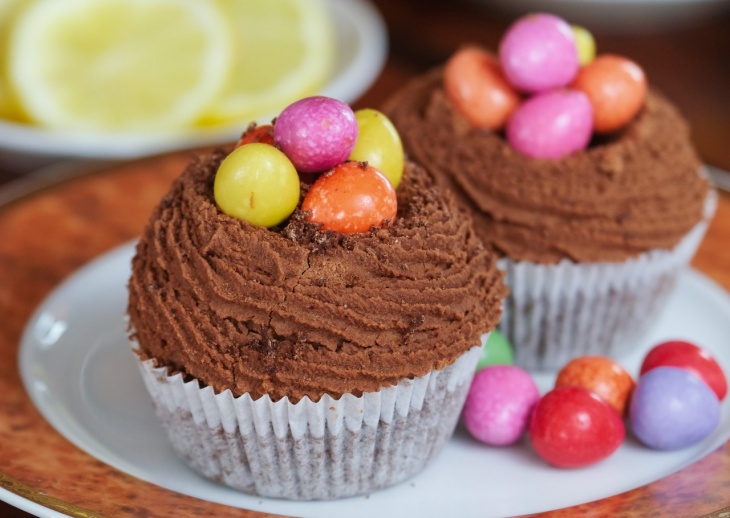 Muffiny s čokoládovým hniezdom a vajíčkami