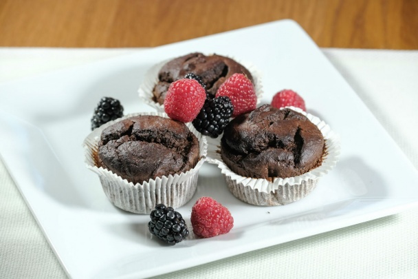 Fazuľové muffiny s horkou čokoládou (fotorecept)