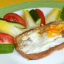 Smažený chlieb s vajíčkom a paštétou (fotorecept)