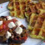 Zemiakové wafle-placky a príloha z baklažánu (fotorecept)