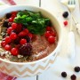 Malinovo-špenátové smoothie bowl