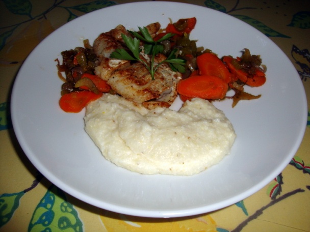 Treska na masle so zeleninovým šalátom a polentou (fotorecept) - obrázok 11