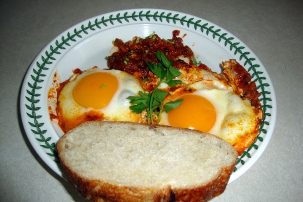 Vajíčka v očistci – shakshuka (fotorecept) - obrázok 4