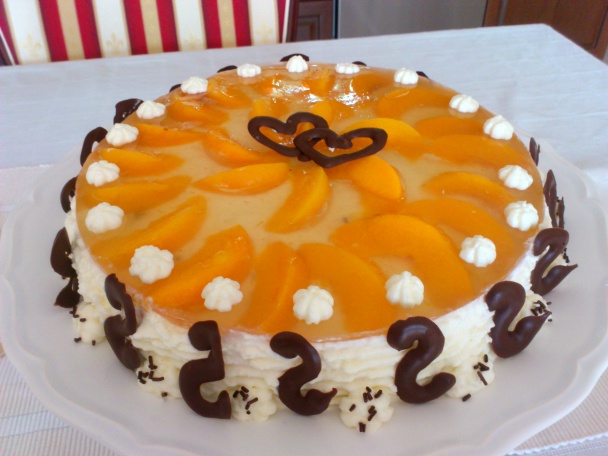 Tvarohovo-šľahačková ovocná torta - obrázok 3