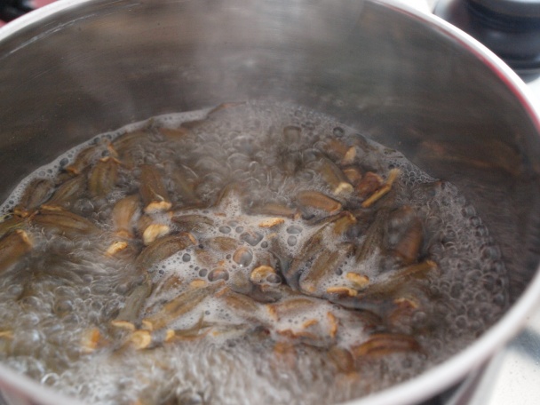 Zeytinyağlı bamya yemeği (Dusená okra s cícerom a paradajkami) - obrázok 2