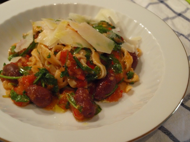 Domáce cestoviny s paradajkami, olivami a rukolou (fotorecept) - obrázok 9