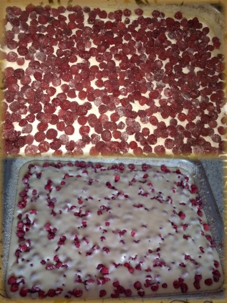 Hrnčekový koláč s tvarohom a čerstvými lesnými malinami (fotorecept) - obrázok 3