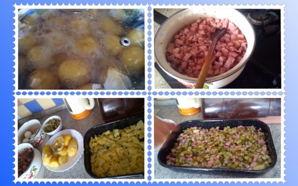 Prekladané zemiaky s údeným mäsom (fotorecept) - obrázok 1