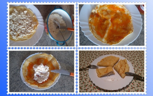 Palacinky plnené tvarohovou plnkou i marhuľovým džemom (fotorecept) - obrázok 4