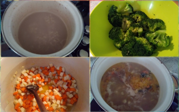 Brokolicová polievka so zeleninou, sušenými hríbami a krúpami (fotorecept) - obrázok 3