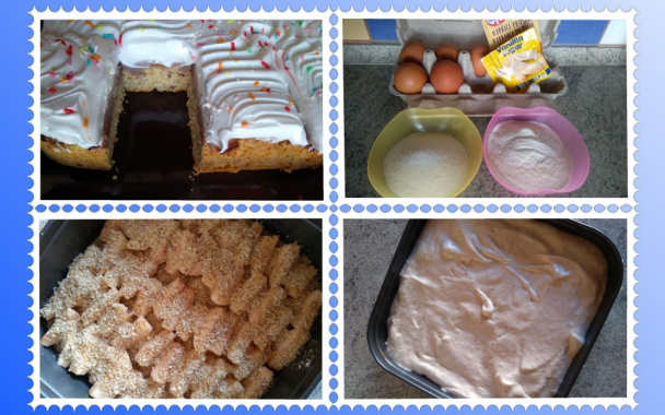 Obrátený jablkový zákusok s orechmi a so šľahačkou (fotorecept) - obrázok 4