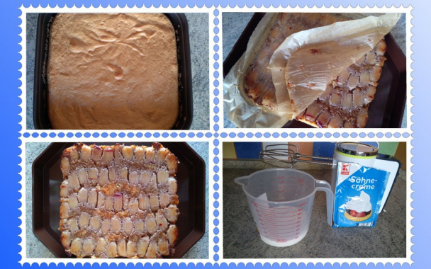 Obrátený jablkový zákusok s orechmi a so šľahačkou (fotorecept) - obrázok 5