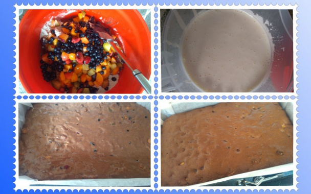 Pestré ovocné kakaové rezy s tvarohovým krémom (fotorecept) - obrázok 5