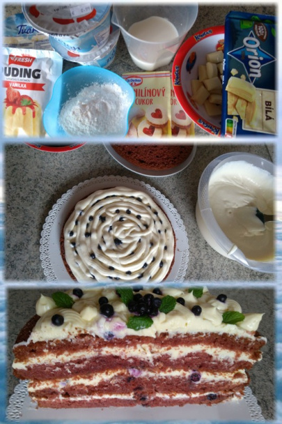 Hnedá zamatová torta s lesnými čučoriedkami (fotorecept) - obrázok 7