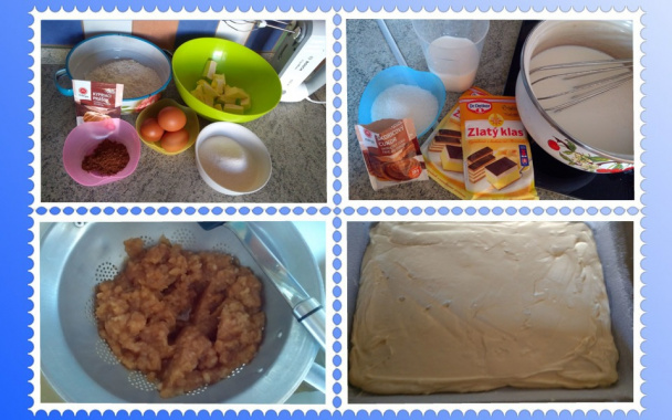 Čiernobiele jemné rezy s jablkovým pudingom (fotorecept) - obrázok 1