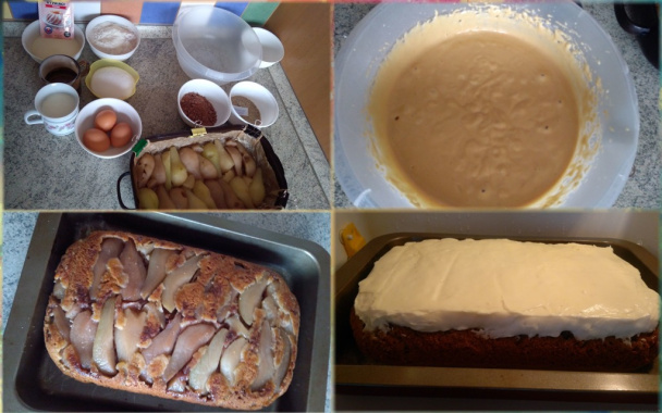 Hruškový obrátený zákusok s jogurtovo-tvarohovým vanilkovým krémom (fotorecept) - obrázok 4