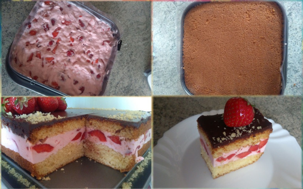 Jahodová torta s čokopolevou (fotorecept) - obrázok 6