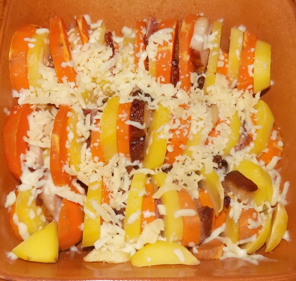 Pečené zemiaky s batatmi a so slaninou - na dvojaké použitie (fotorecept) - obrázok 5