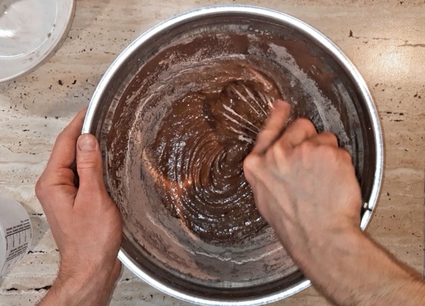 Mramorový koláč s tvarohom a ovocím (fotorecept) - obrázok 2
